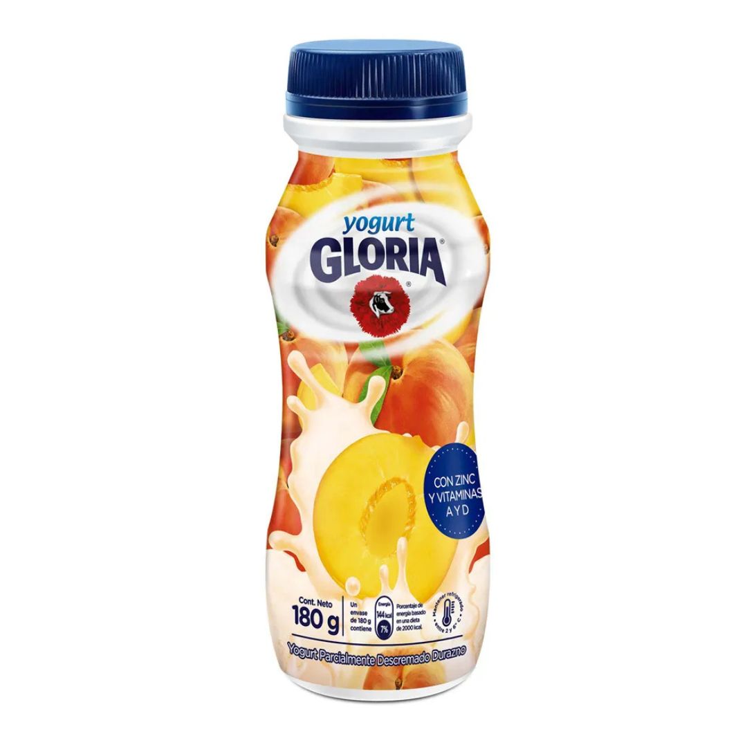 YOGURT DE DURAZNO GLORIA 180 GRAMOS